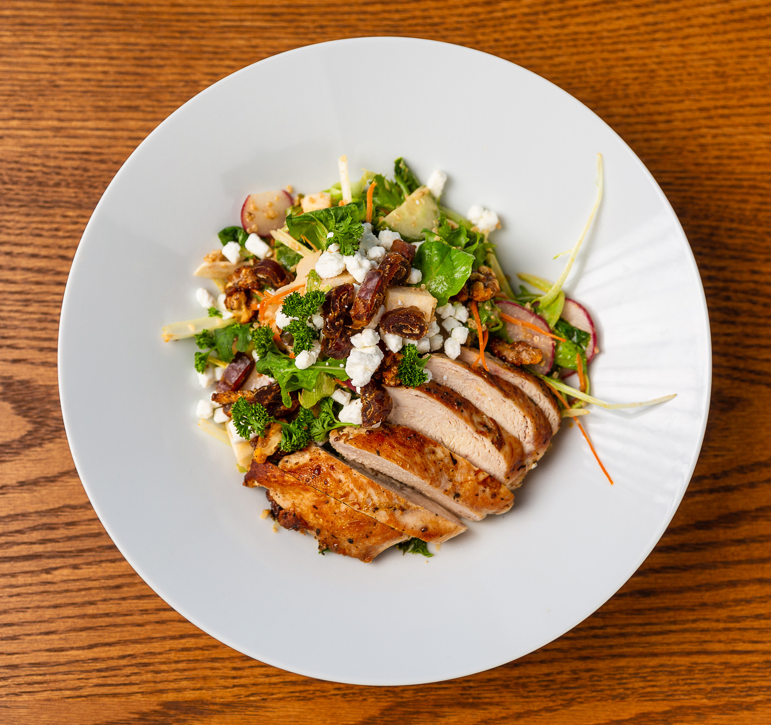 Chicken Salad with Tahini Vinaigrette UP Vertical Farms